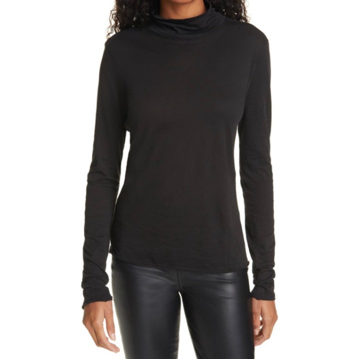 NWOT rag & bone Gaia Turtleneck Women black Top size XS