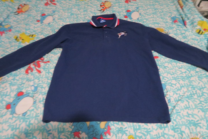 Adler Mannheim DEL Hockey Team Logo Polo Rugby Long Sleeve Germany 2XL Navy