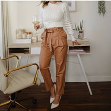 Express super high waisted Faux Leather Belted Vegan Ankle Pants, beautiful Came