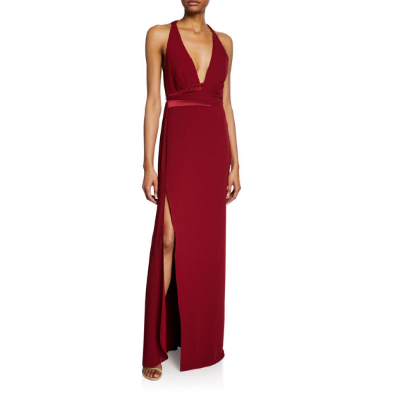 Halston V Neck Halter Gown, NWT, size: 8