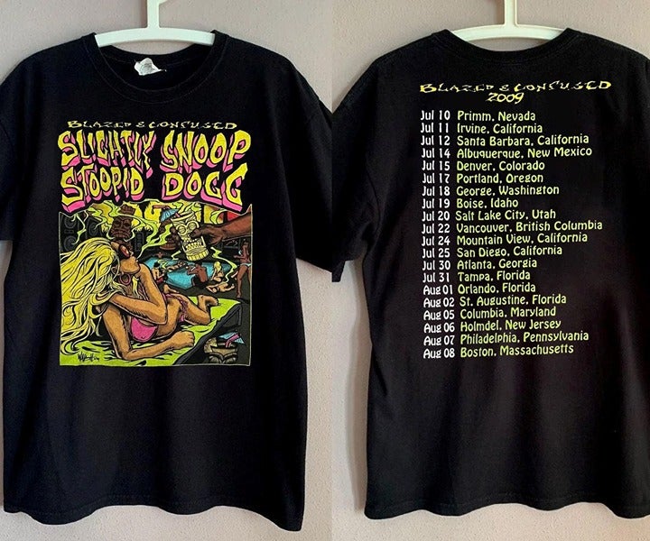 Blazed And Confused Snoop Dogg Slightly Stoopid Tour 2009 T-Shirt Blazed And Con