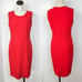 Vintage 90s Liz Claiborne Red Sheath Dress & Blazer Set
