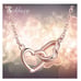 INTERLOCKING HEARTS NECKLACE 18KT ROSE GOLD PLATED 18 DIAMOND CUT CHAIN 2 EXT