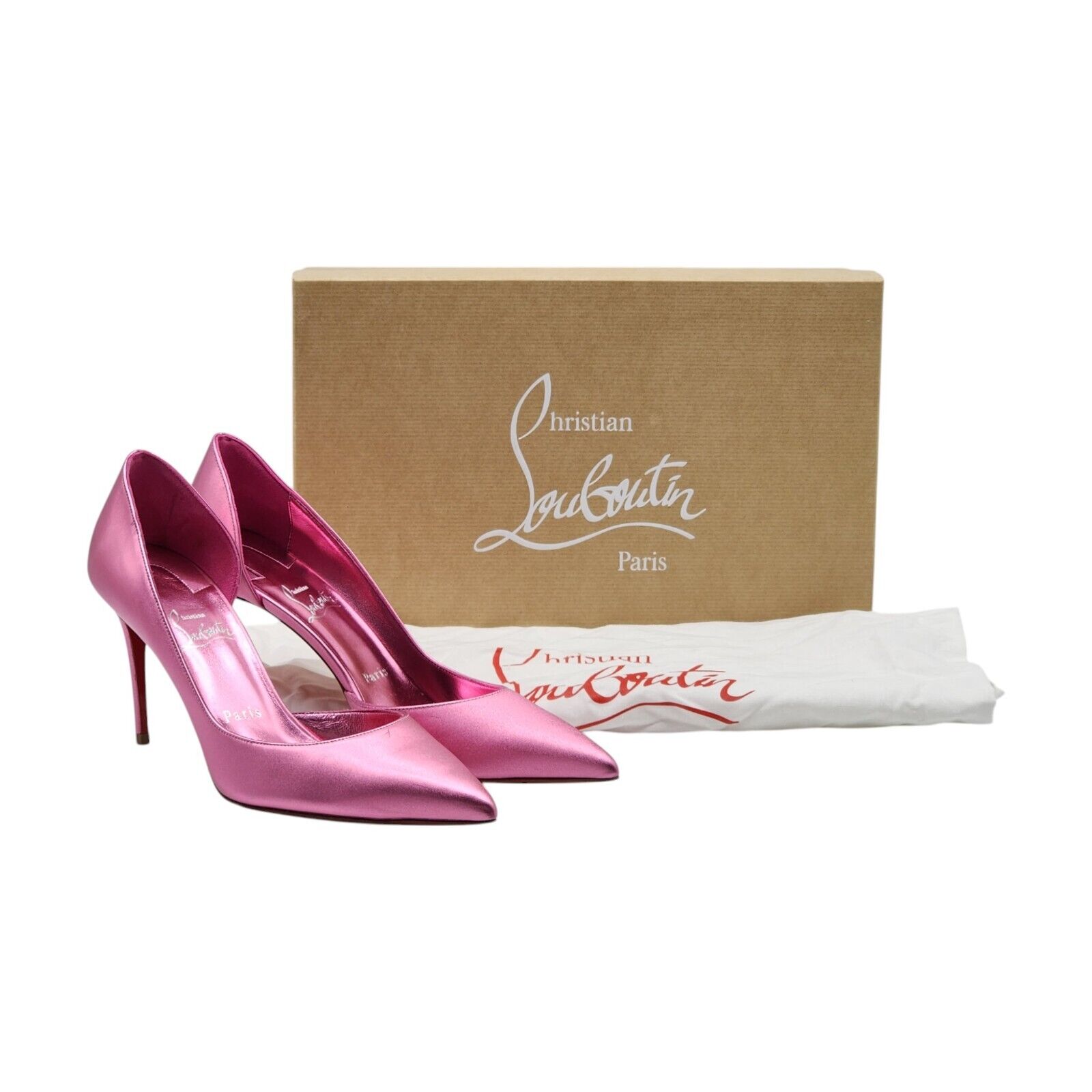 Christian Louboutin Iriza Pumps 85 - Metallic Leather - Pink 38.5 8US 845