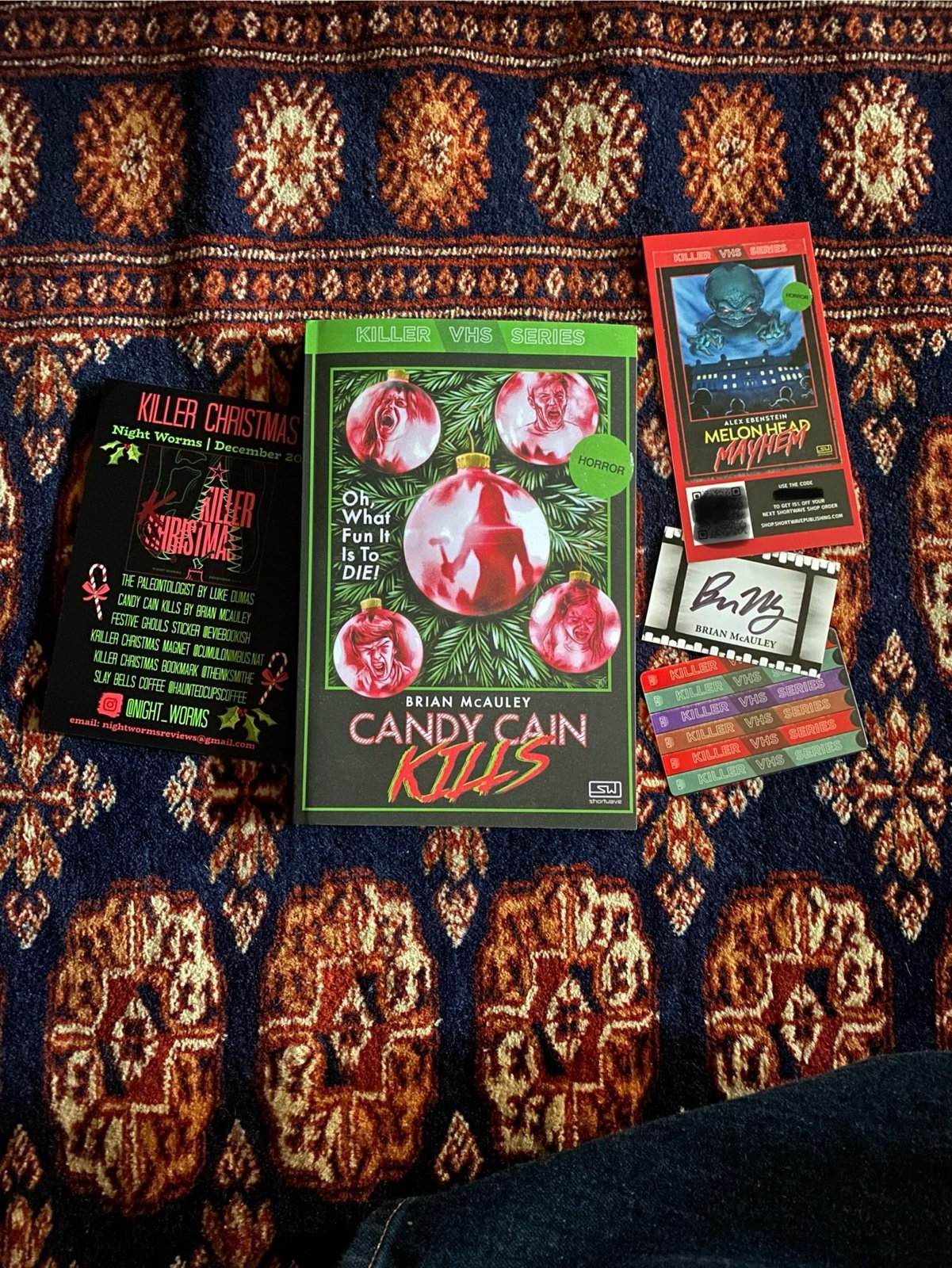 Night Worms SIGNED paperback ed. of CANDY CAIN KILLS by Brian McAuley