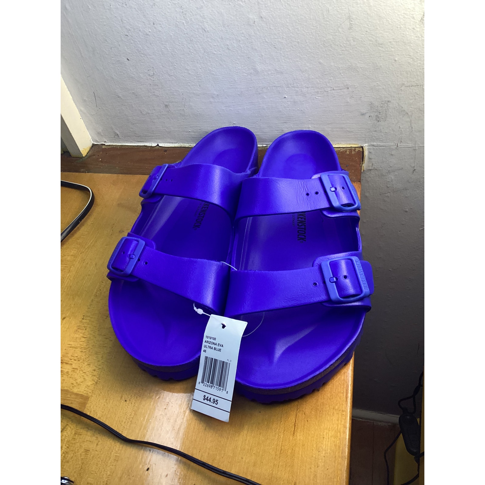Birkenstock Blue Two Strap Flat Sandals Size 13 Men
