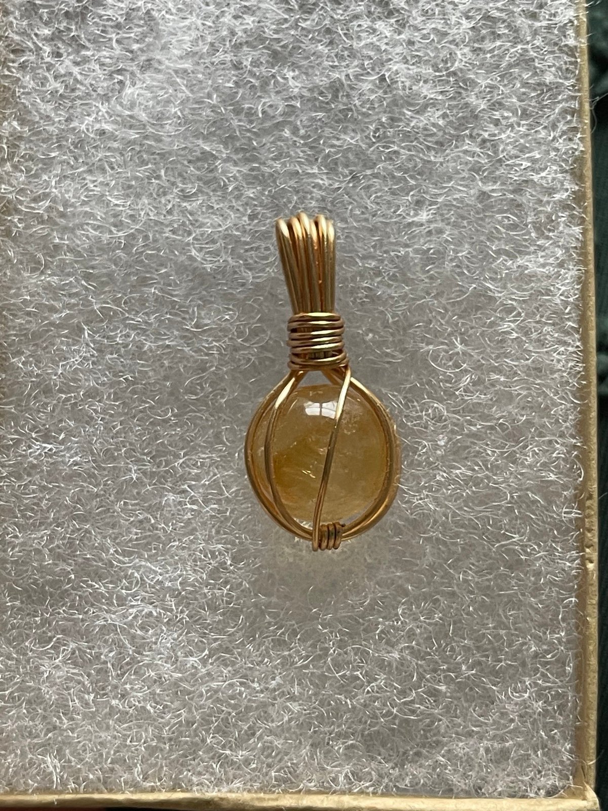Citrine Gold Filled Wire Wrapped Pendant