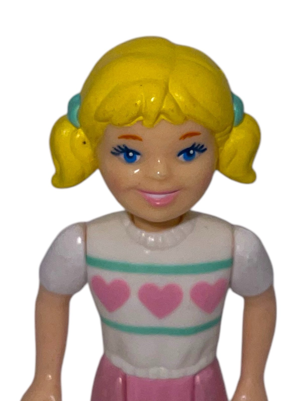 Loving fam Playskool Dollhouse Hasbro BLONDE GIRL Sister Pink Shorts Heart Shirt