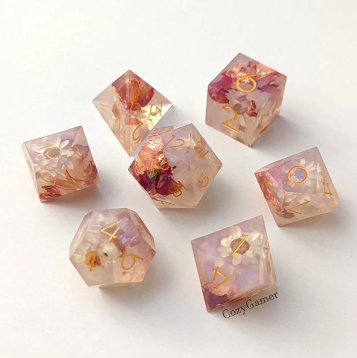 Adoration DnD Dice Set, Polyhedral dice, D&D dice, Dungeons and Dragons, Table T