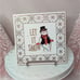 Retro Christmas Conrad Candy Cane Snowman Ceramic Trivet Starburst Design