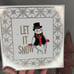 Retro Christmas Conrad Candy Cane Snowman Ceramic Trivet Starburst Design