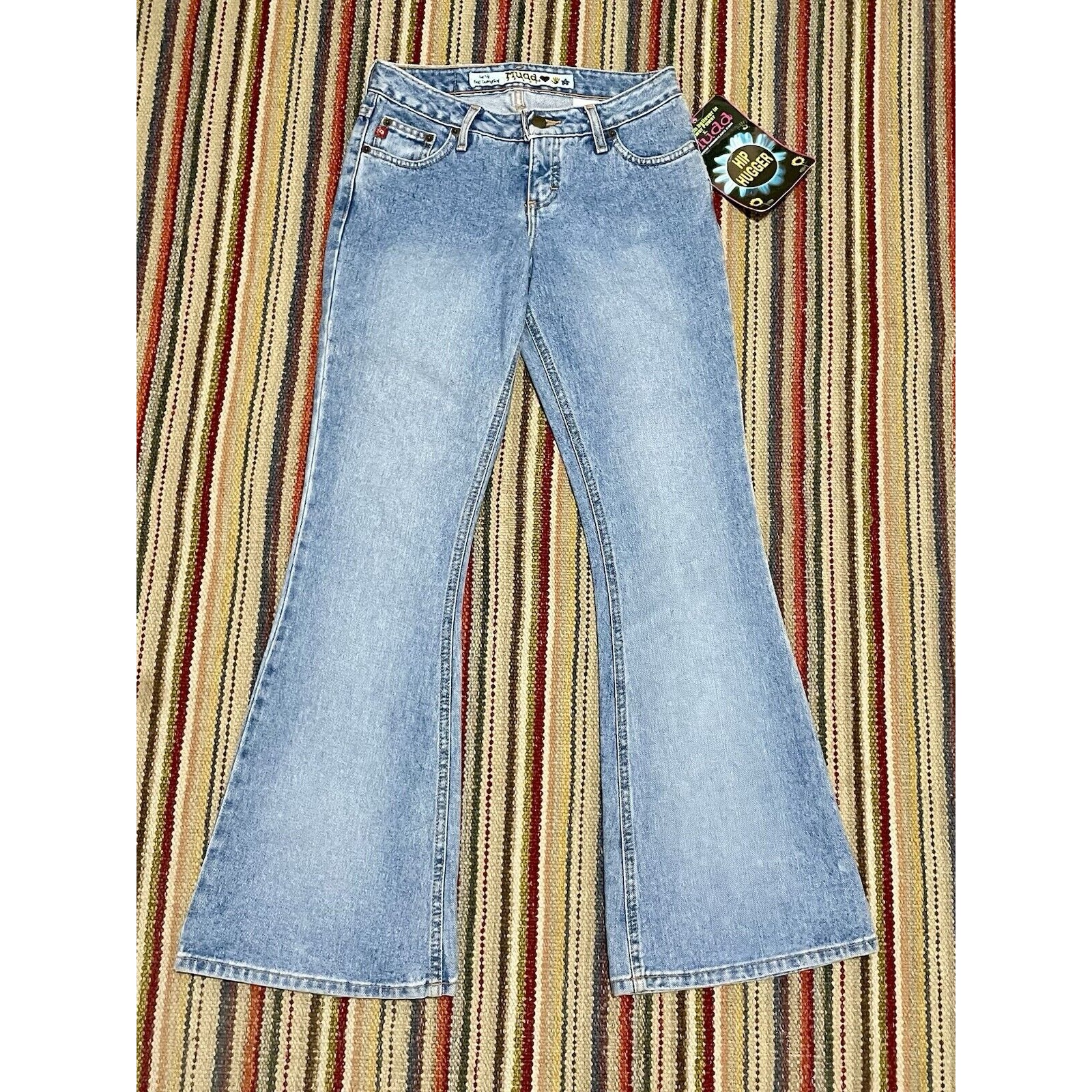 NWT Vintage Y2K Mudd Wide Flare Leg Jeans Deadstock Low Rise