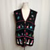 White Stag Vintage Embroidered Holiday Sweater Vest Knit Snowman Women's XL 90s