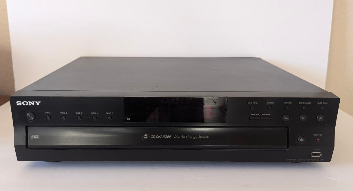 Sony CDP-CE500 5 Disc CD Carousel Player USB Record -Tested- No Remote