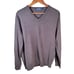 J Crew Mens Size Medium Dark Brown V Neck Sweater Italian 100% Merino Wool Soft