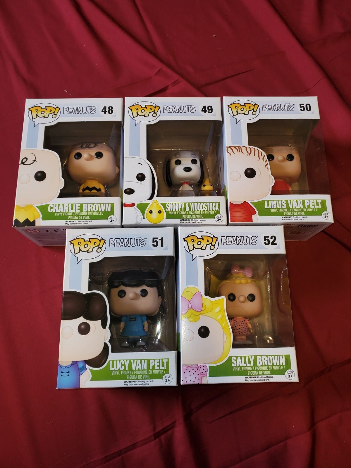 Funko Pop Peanuts Lot Charlie Brown Snoopy #48 49 50 51 52 Complete Set! VAULTED