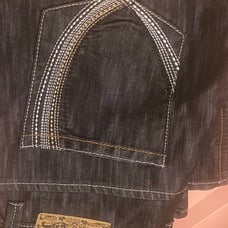 Y2K Southpole Mens Black Baggy Denim Jeans Skater Loose Sz 36 Embroidered Pocket