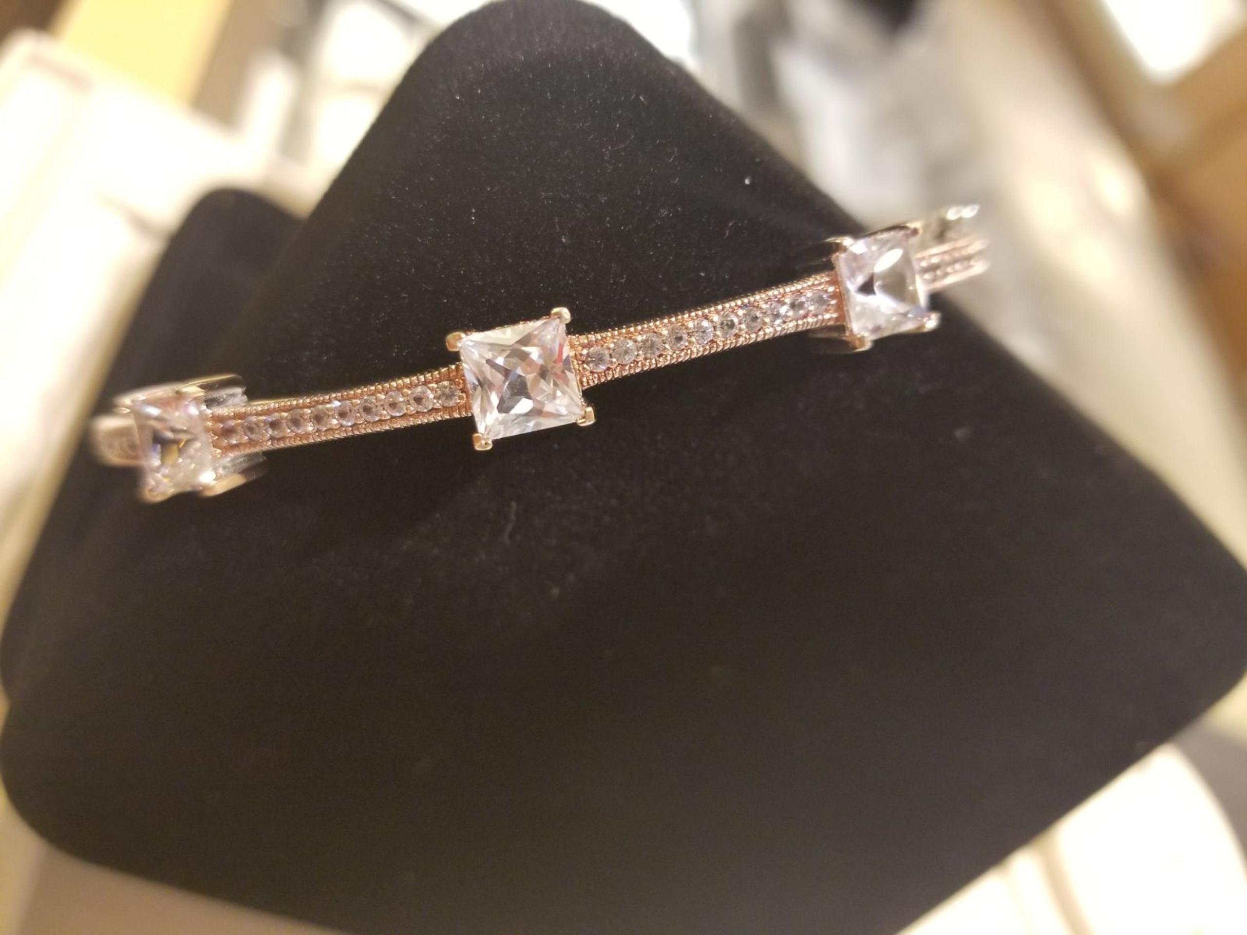 White sapphire bangle