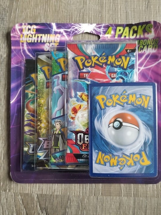 Pokémon TCG Lightning Set -4 Booster Packs + Bonus Card