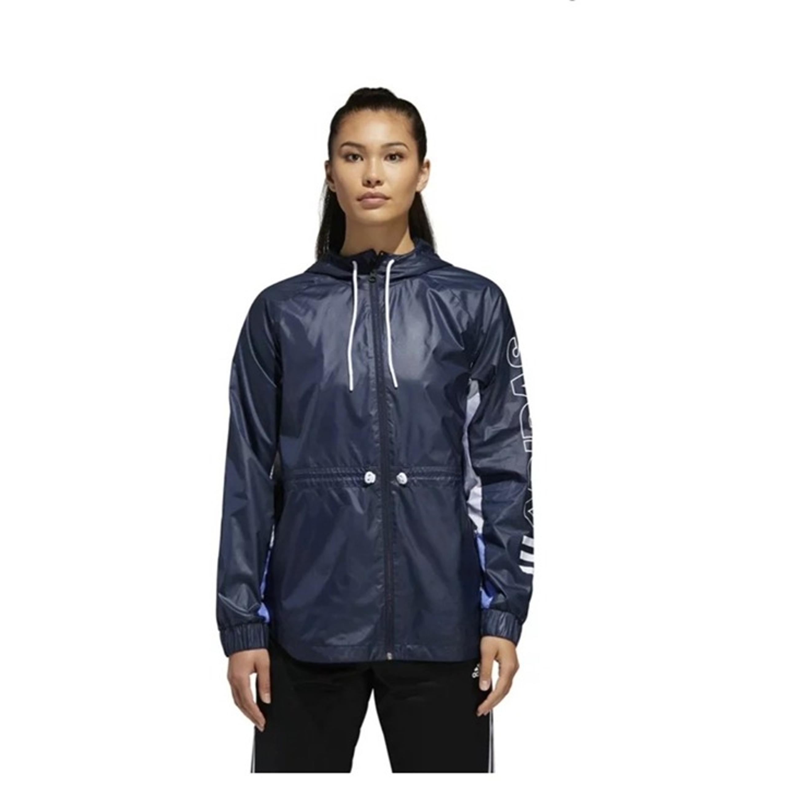 Adidas Outline Legend Ink Windbreaker Black Lightweight Hooded Jacket Size L