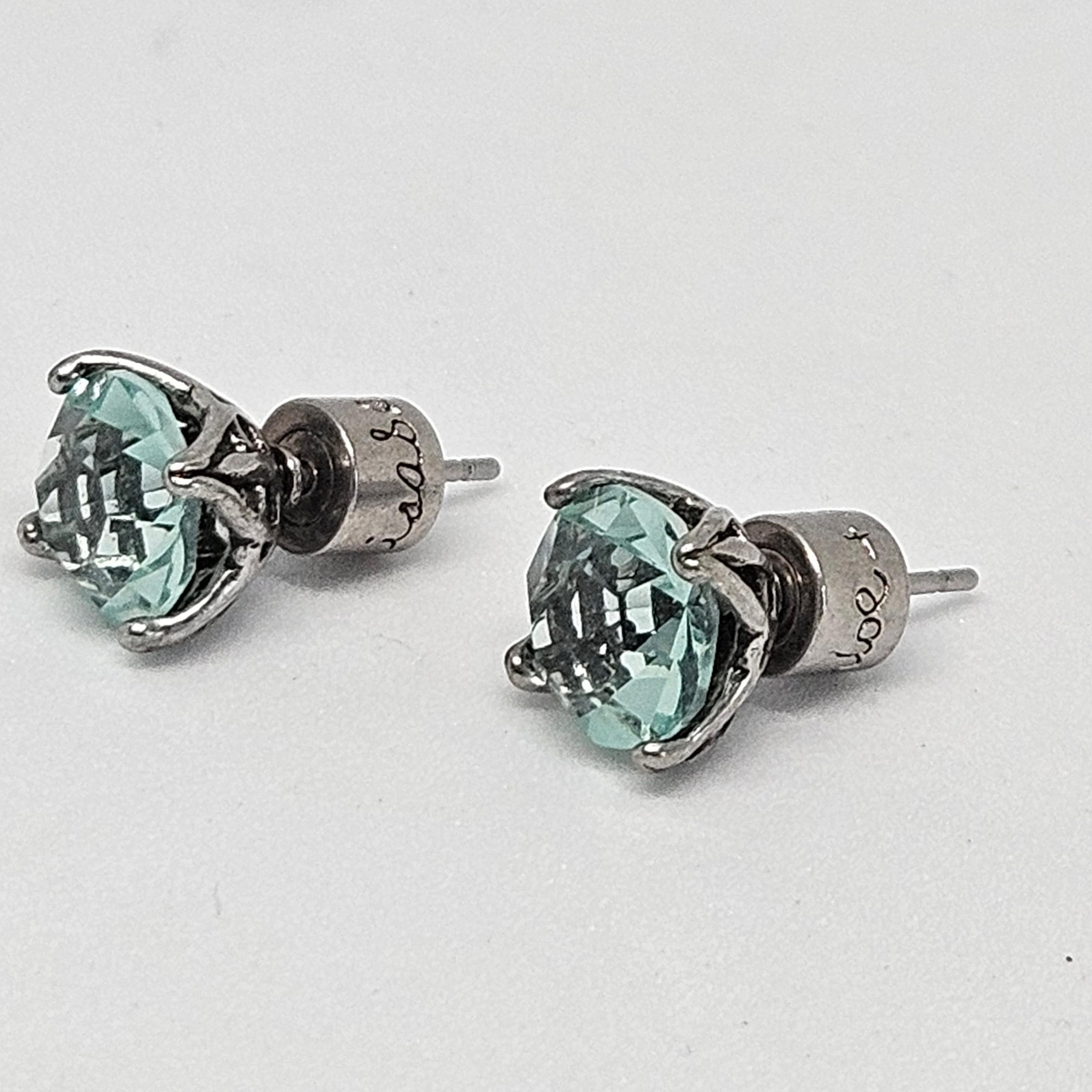 Chloe + Isabel Round Birthstone Stud Earrings E118AQR Shiny Rhodium-Plated