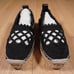 Polo Ralph Lauren Espadrille Loafer Macrame Black Size 6B Textile Brand New