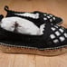 Polo Ralph Lauren Espadrille Loafer Macrame Black Size 6B Textile Brand New