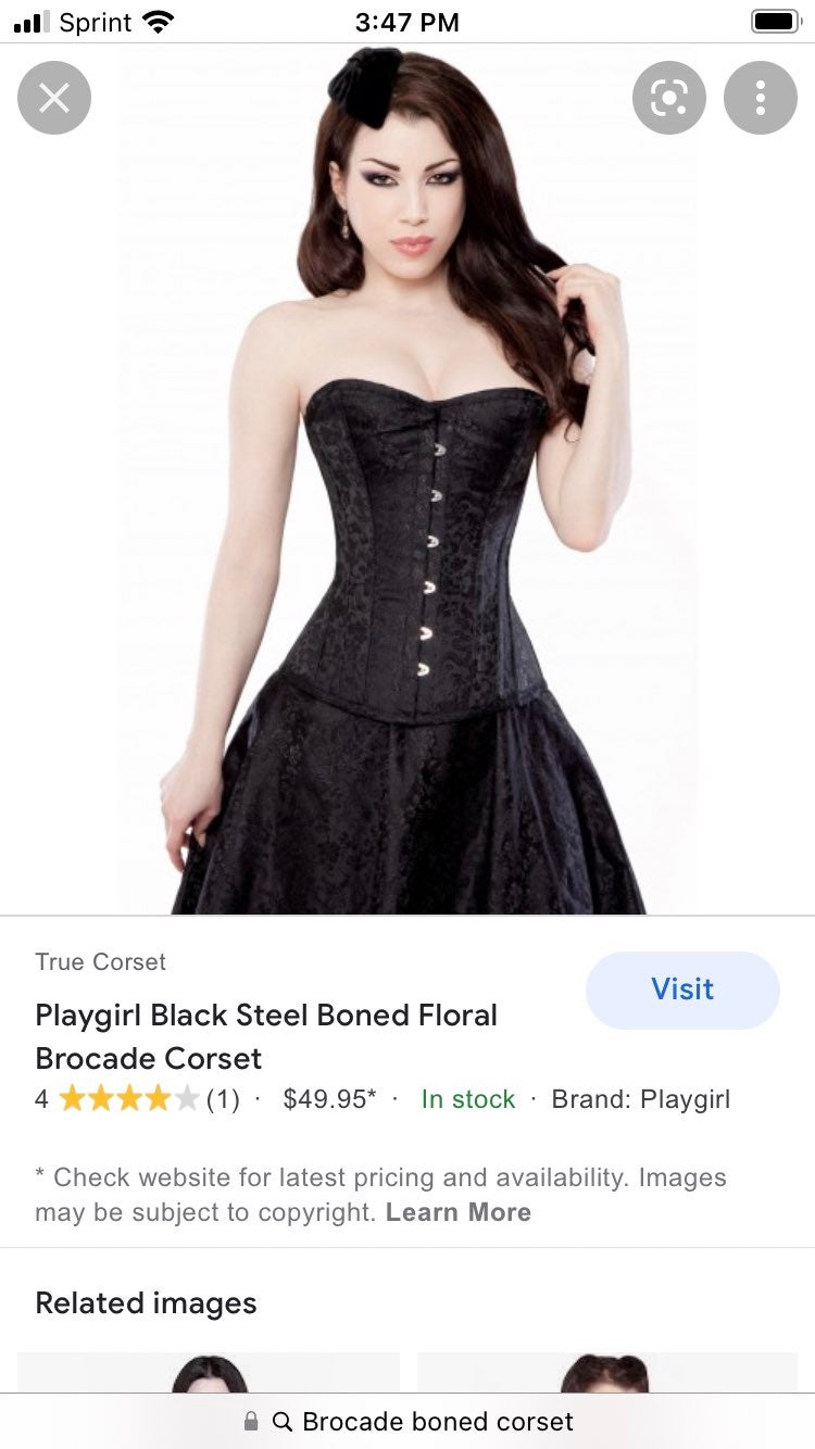Playgirl Black Steel boned corset