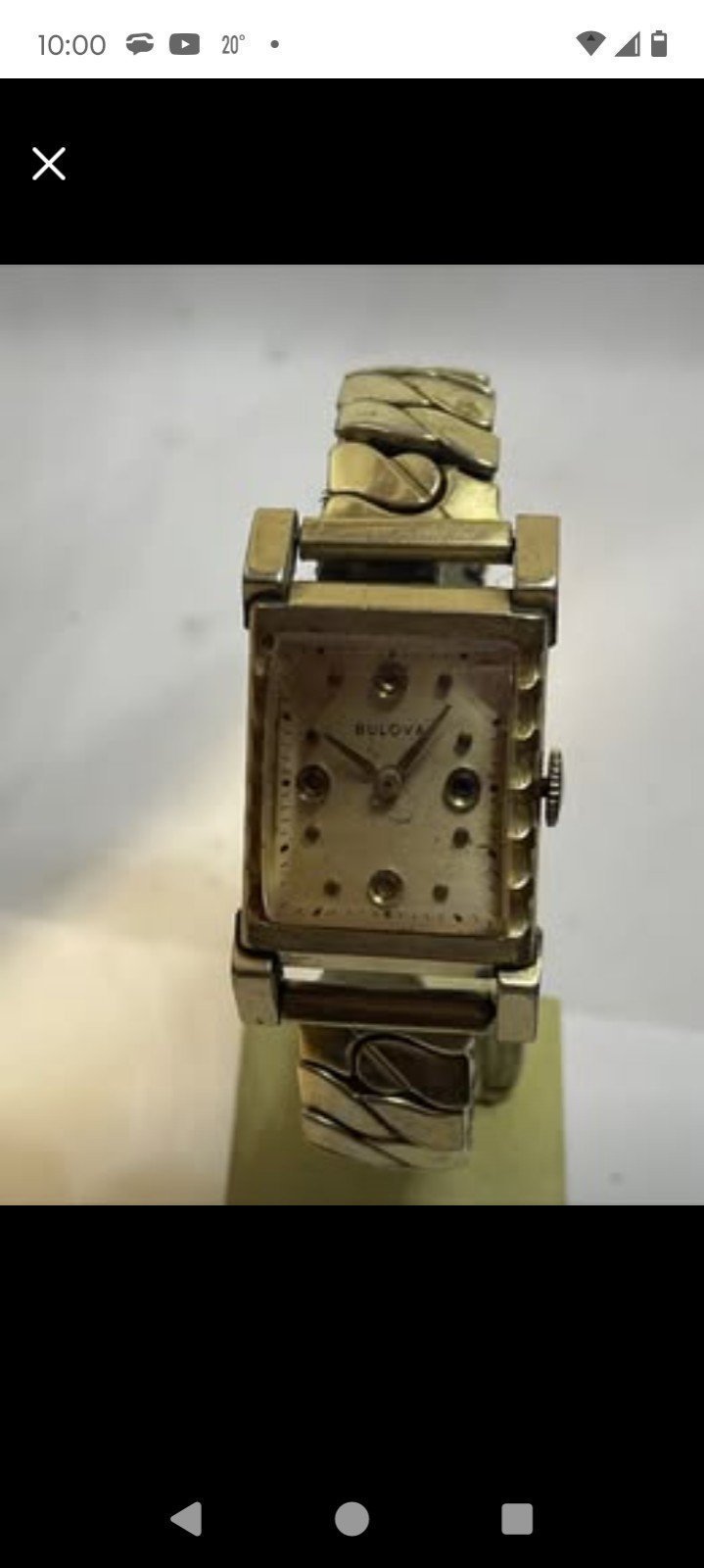 Vintage men's Bulova gold filled 1950s art deco SAE CURVED
