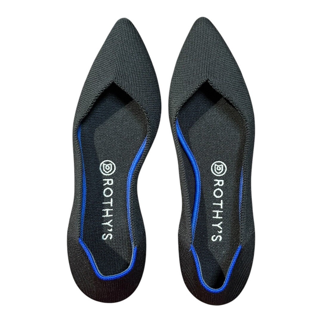 Rothy's The Point Flats Solid Black Knit Slip On Shoes Women Size US 9.5