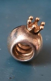 pandora sterling silver 14k yellow gold king crown royalty retired charm