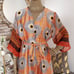 Ankara silk robe with matching hair bonnet