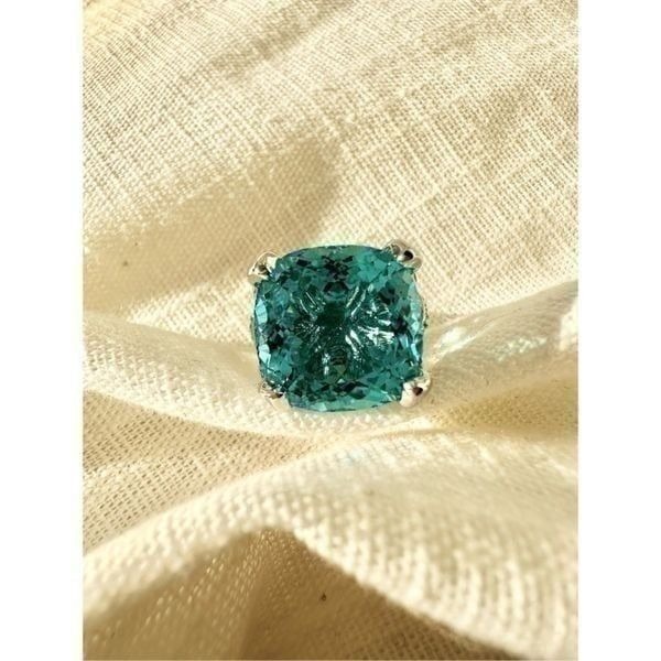 Bright blue adjustable cocktail ring