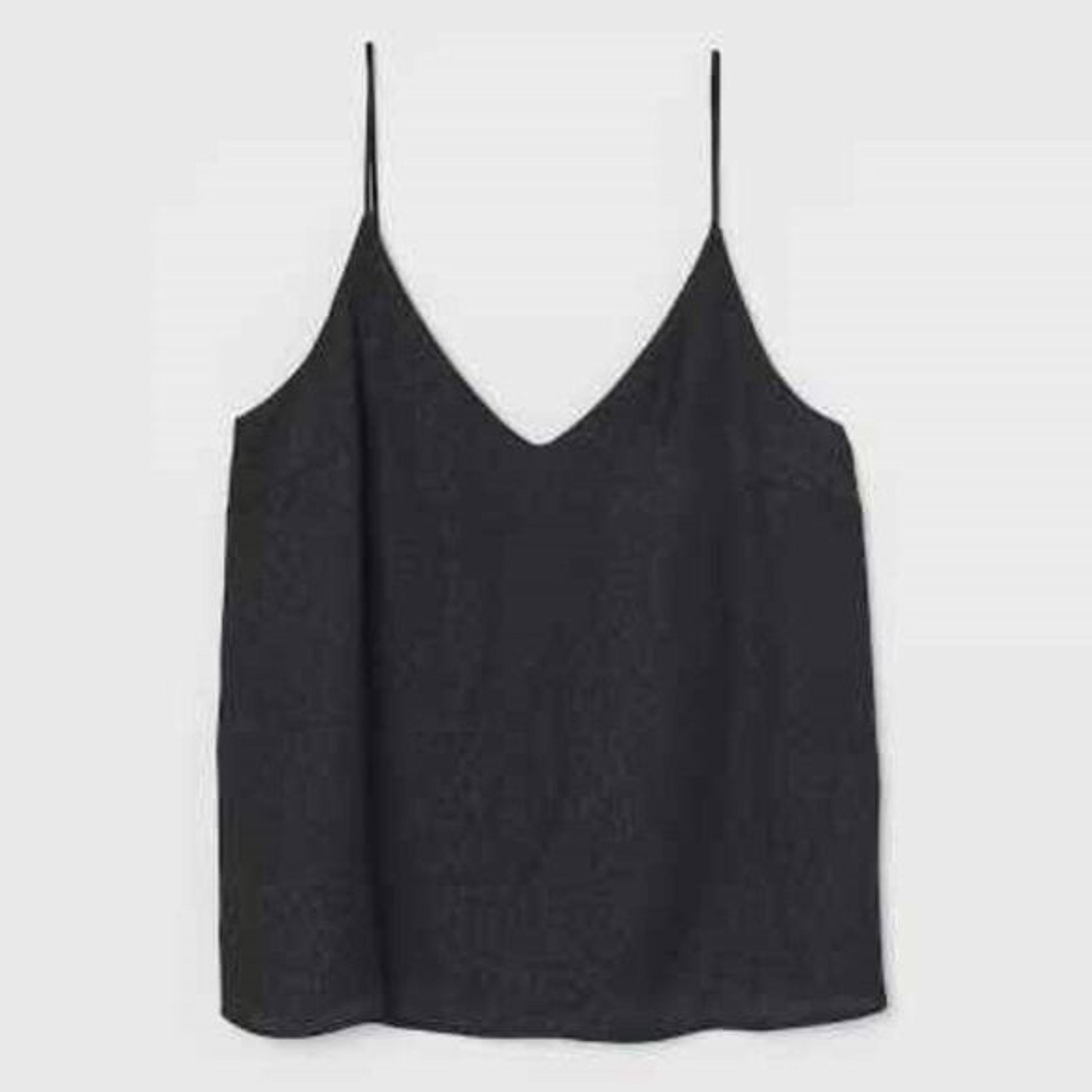 H&M BLACK LEOPARD PRINT V-NECK SPAGHETTI STRAP SILKY CAMISOLE 16 NWT