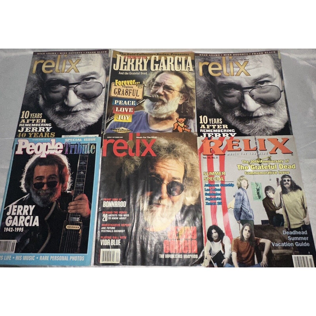 GRATEFUL DEAD JERRY GARCIA LOT OF 6 MAGAZINES RELIX PEOPLE GOLD COLLECTION ROCK