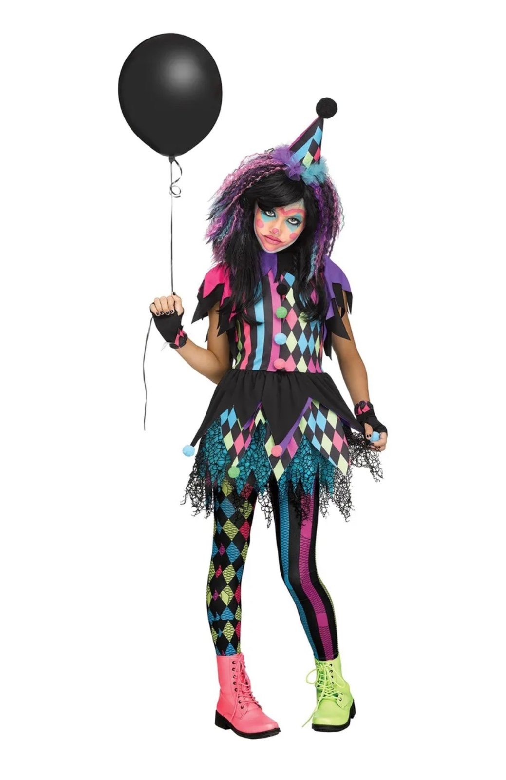 Twisted Circus Clown Costume for Girls Size L
