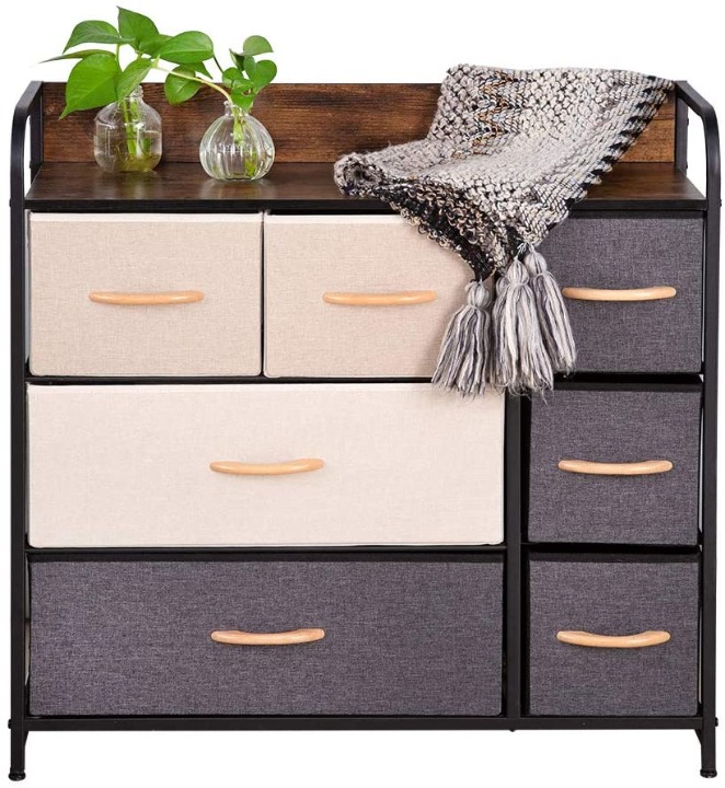 7 Drawer Fabric Storage Tower
