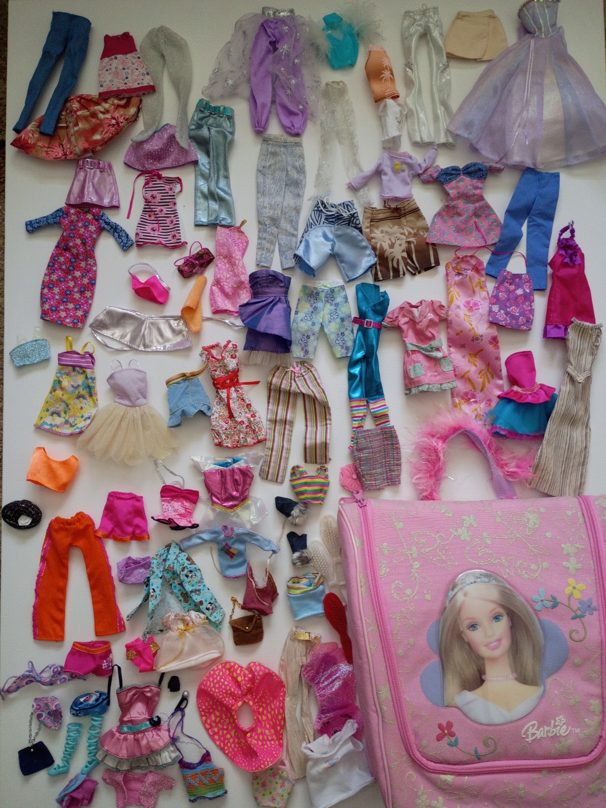 Barbie Clothes huge lot vintage clothes accessories barbie case bag