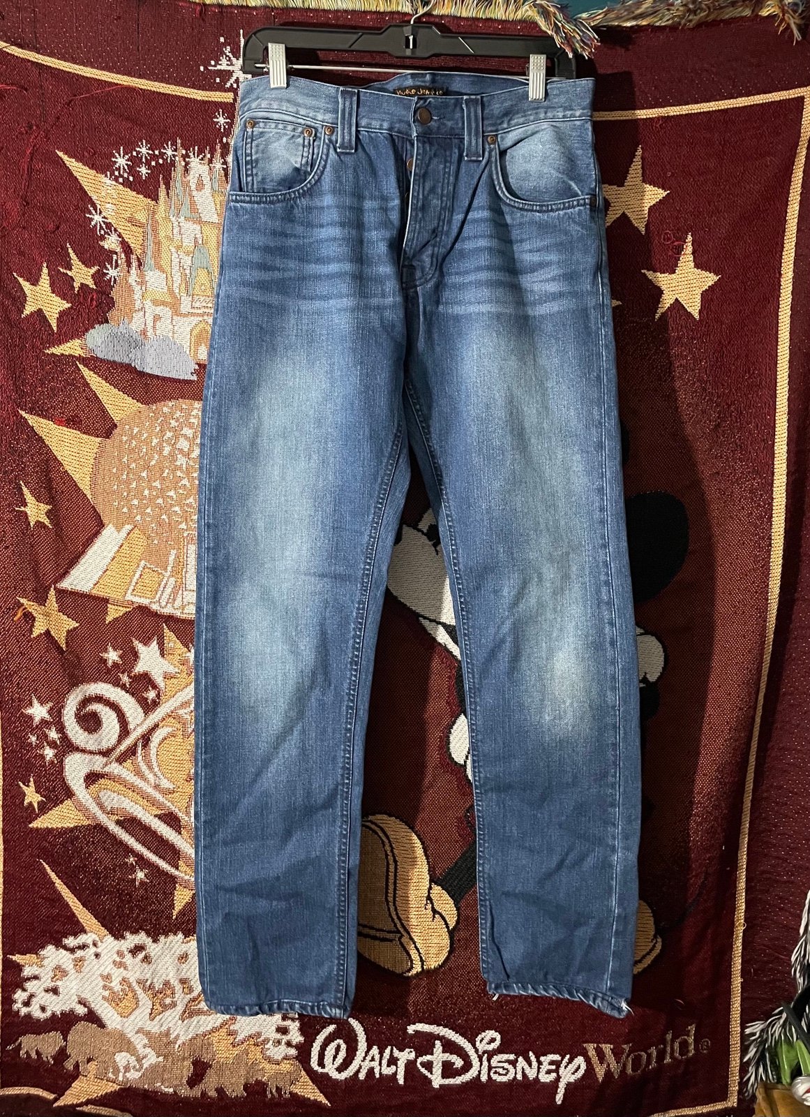 Nudie Steady Eddie Jeans Org Deep Sea Wash Mens Size 30x30 Organic Cotton EUC