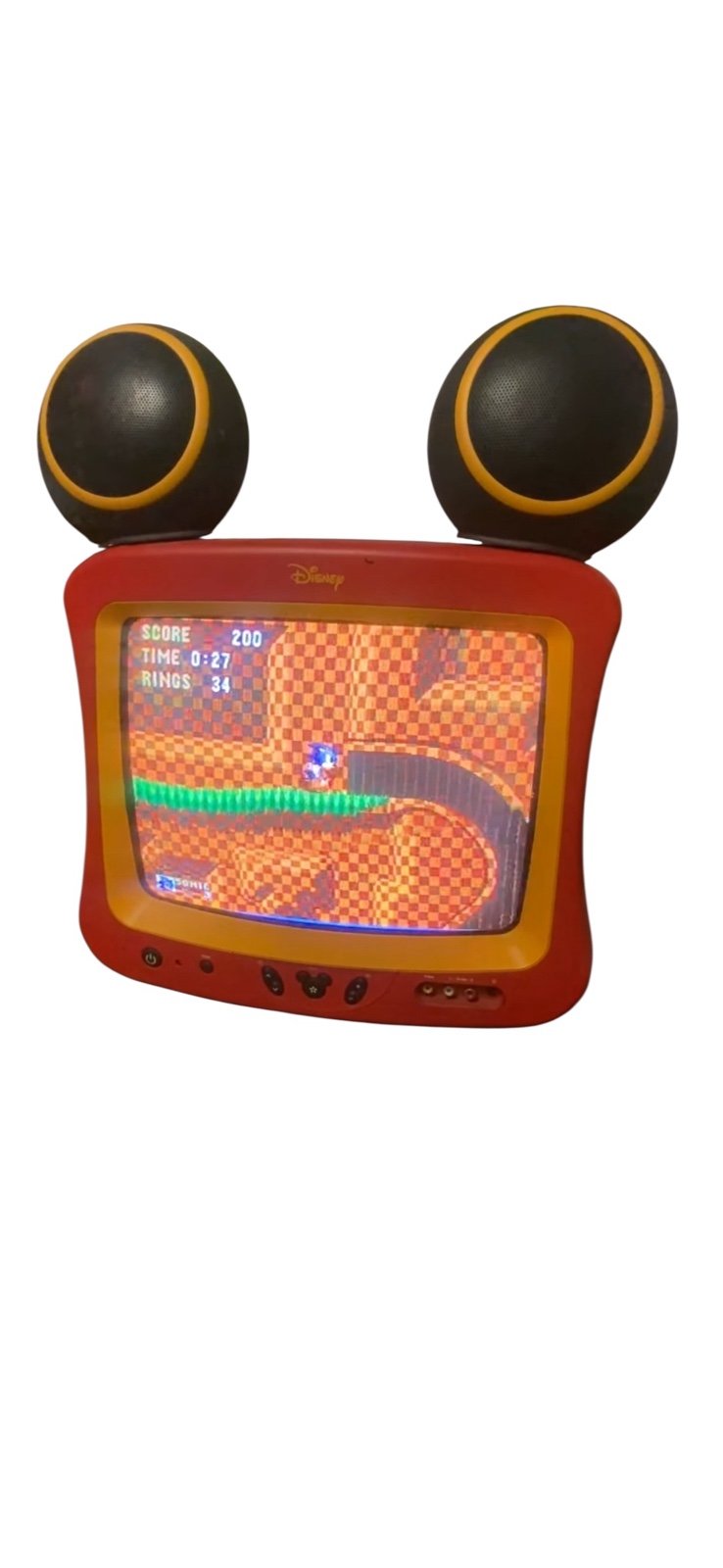Disney DT1350-C 13 Mickey Mouse Retro Gaming CRT TV Ears Speakers Working VTG