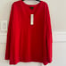 NWT Talbots CASHMERE V-NECK Vibrant Red V-Neck Women's Sweater 3X