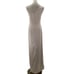 AW BRIDAL 4 S champagne cream satin one shoulder bridesmaid maxi dress NEWB36