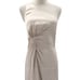 AW BRIDAL 4 S champagne cream satin one shoulder bridesmaid maxi dress NEWB36