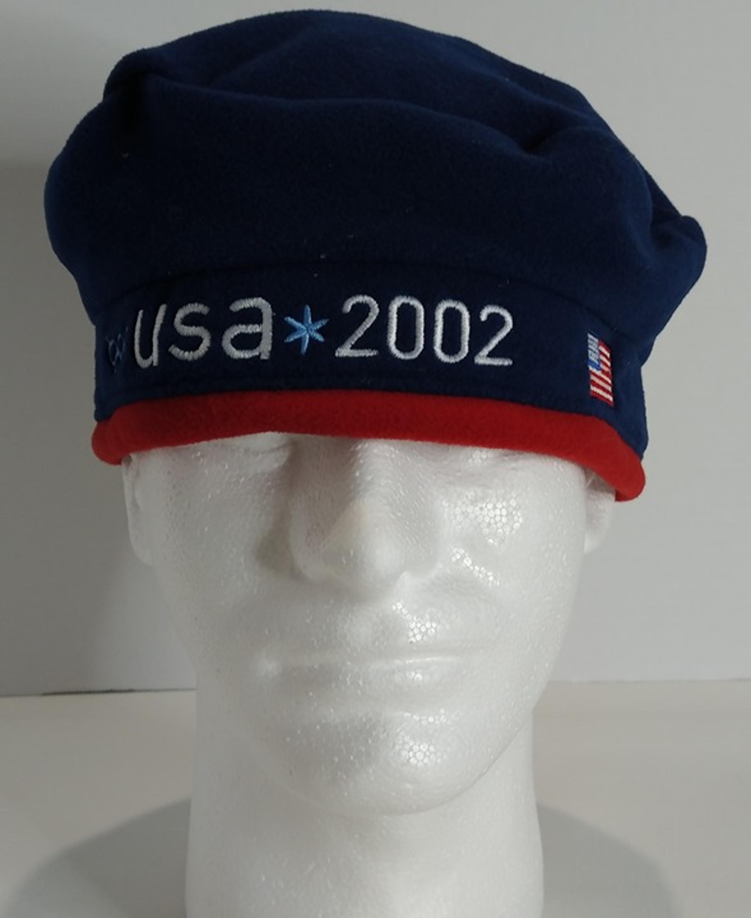 2002 Salt Lake City Olympics Fleece Beret Beanie Cap USA Olympic Team Roots