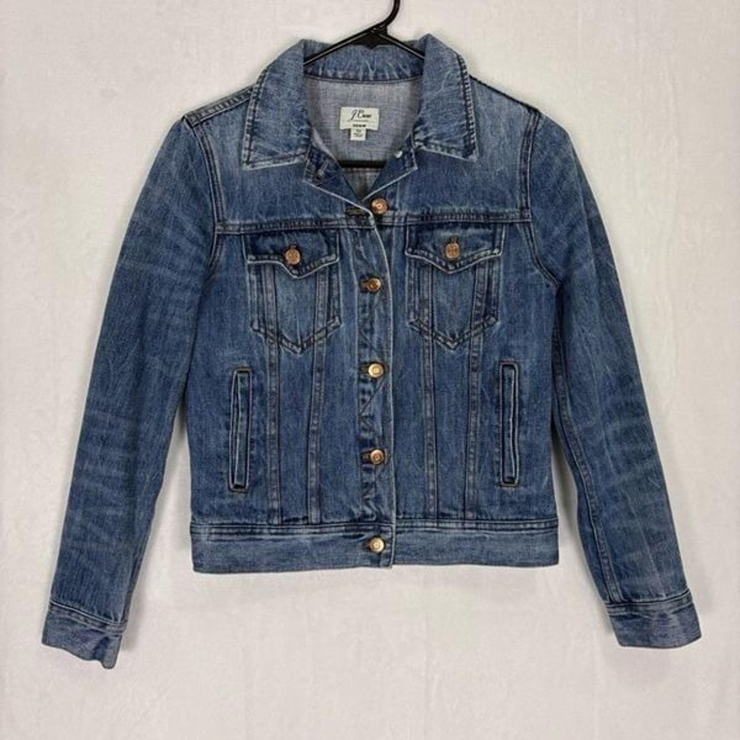 J. Crew Denim Semi Cropped Jean Jacket Women's Size XS