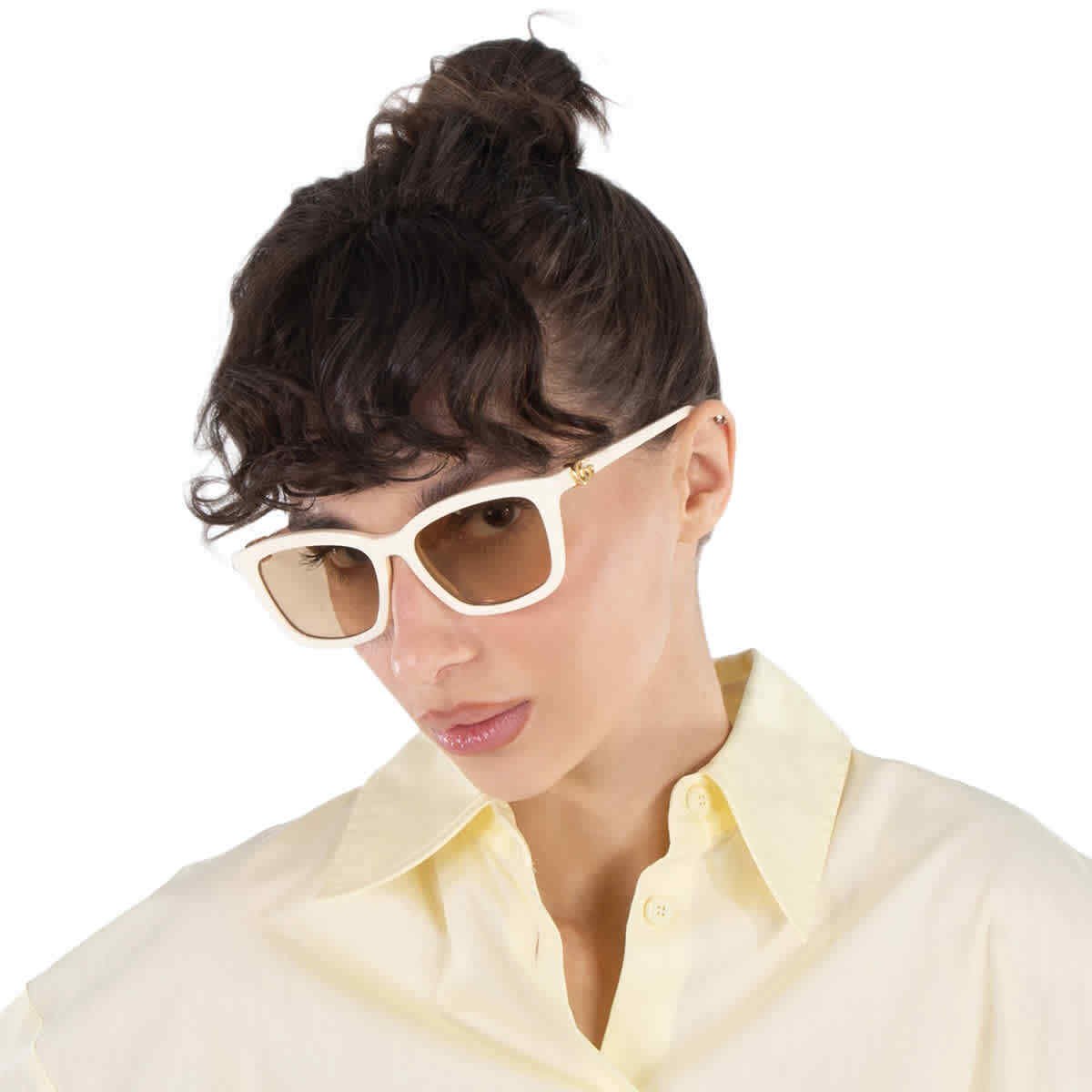 NEW Gucci Sunglasses GG1596SK 002 Ivory/Nude Flash Women Authentic