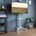 White Mobile TV Stand for TVs up to 60 Metal Cart