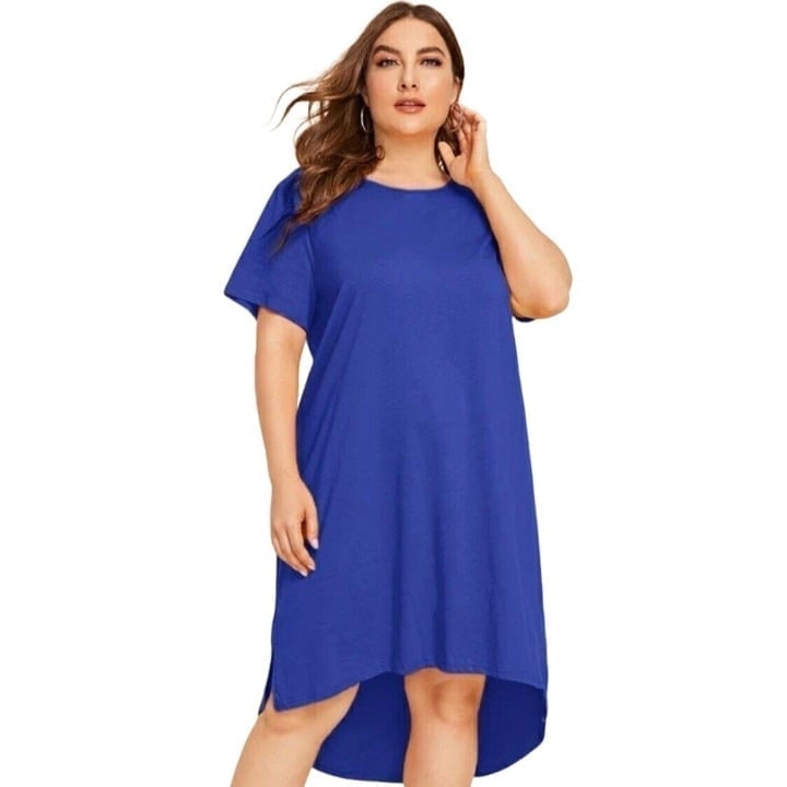 Shein Curve Women's High-Low T-Shirt/Tunic Oversized Fit Loose Size 0xl Dress