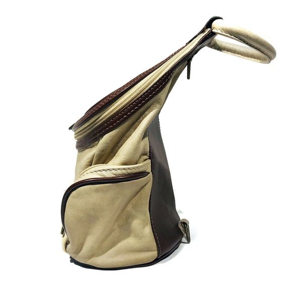 Small Two Toned Crossbody Bucket Bag