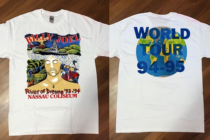 Billy Joel River Of Dreams 93-94 Nassau Coliseum T-Shirt Billy Joel World Tour 9